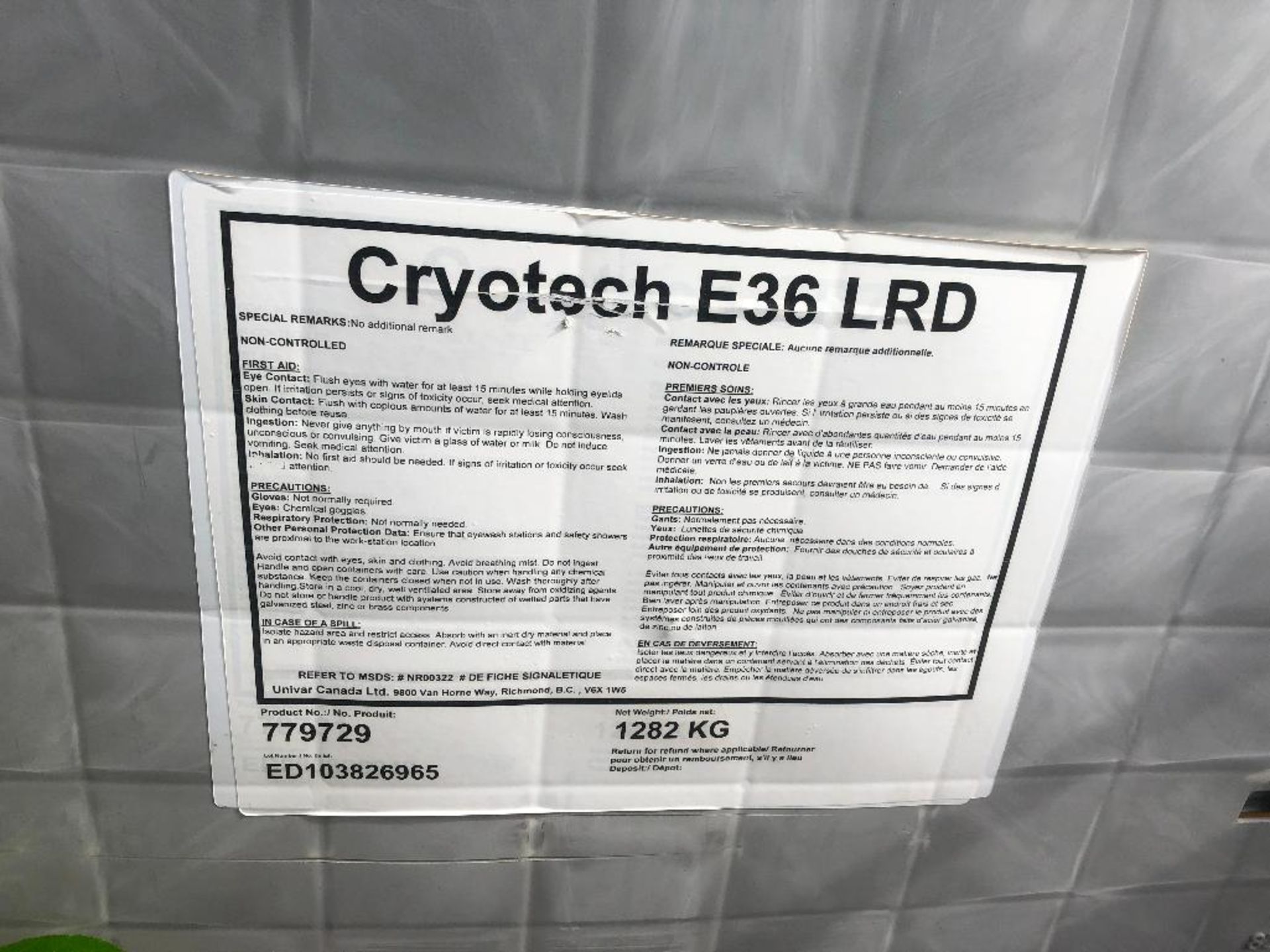 Lot of (6) Asst. Totes of Cryotech E36 LRD - Image 2 of 2