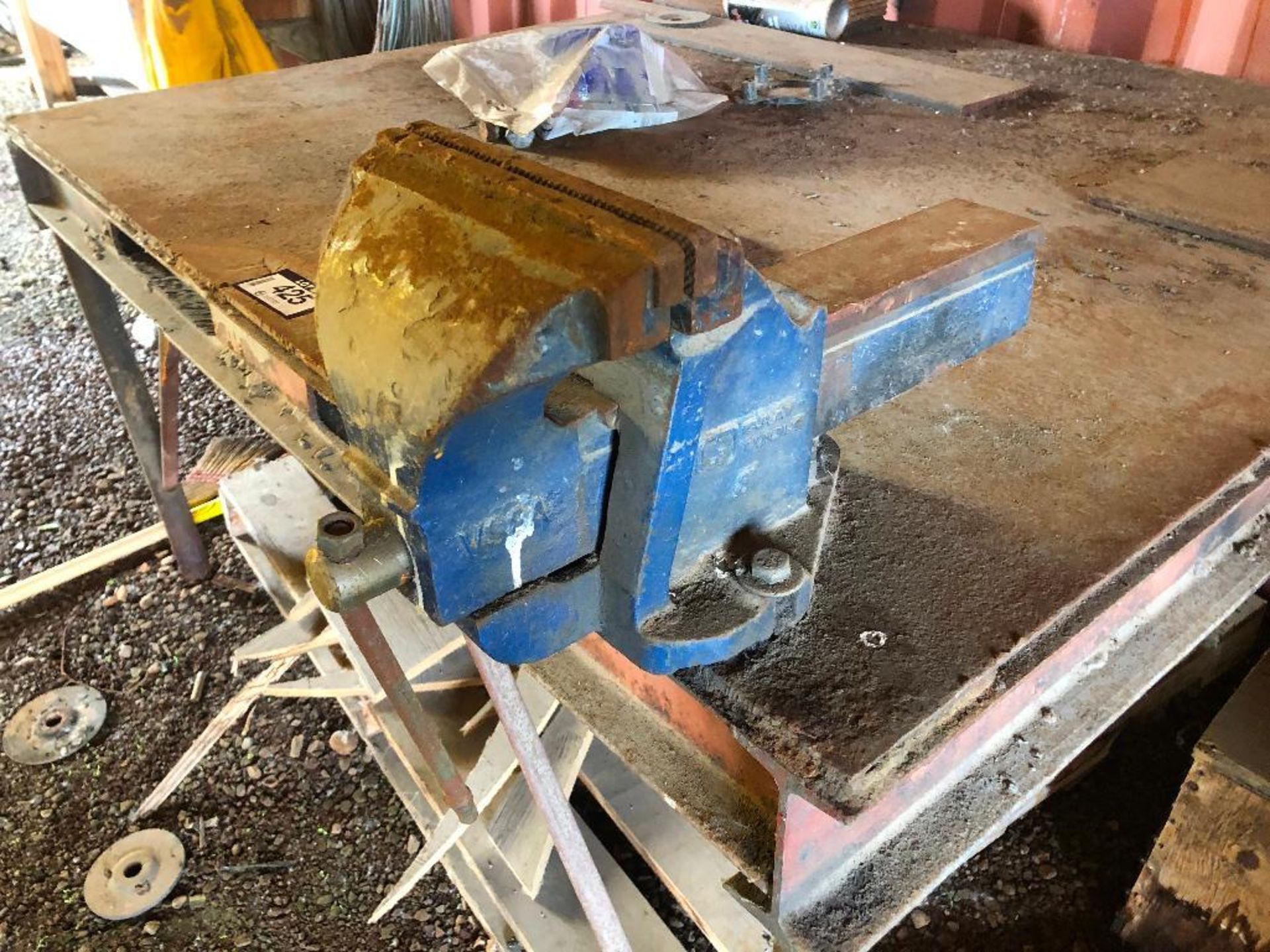 54" X 58" Steel Welding Table w/ 8"Bench Vise - Image 2 of 2