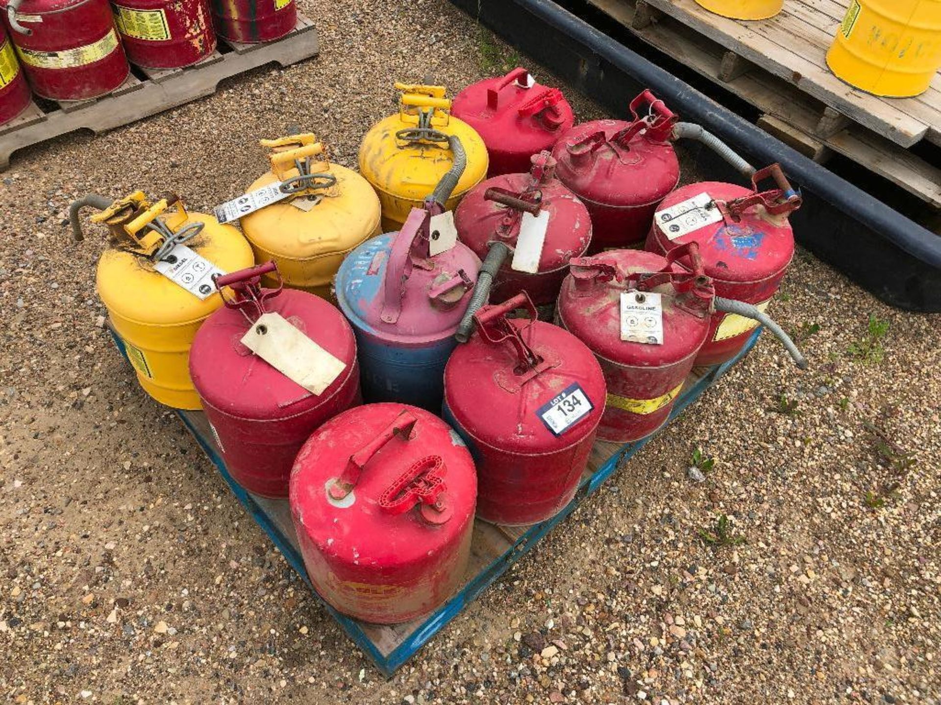 Pallet of (12) Asst. Fuel Cans