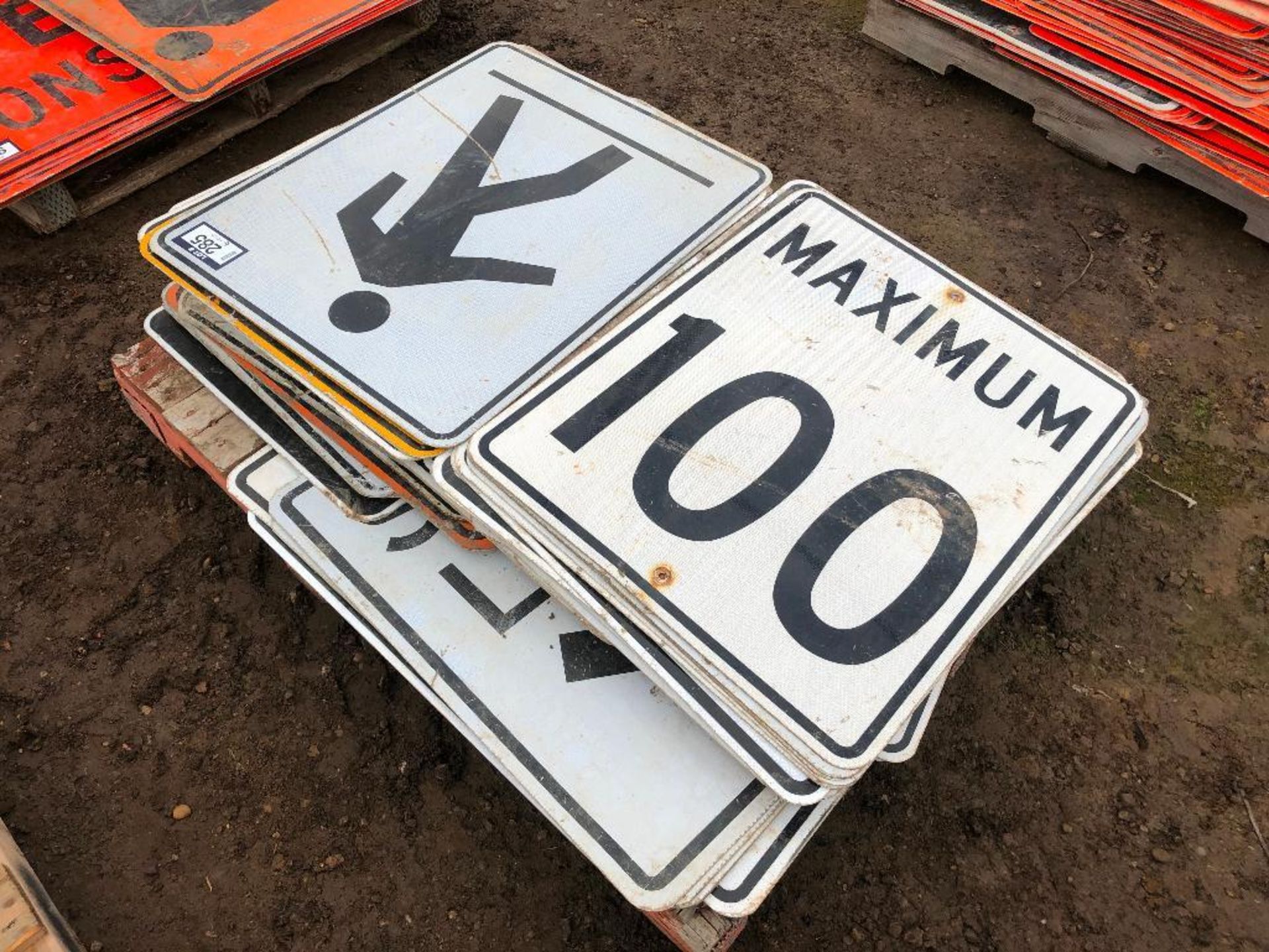 Pallet of Asst. Road Signs including Pedestrian Crossing, 10 - 100 Maximum, etc. - Image 3 of 3