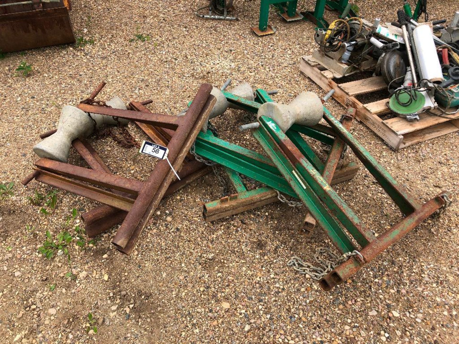 Lot of 5 McELROY Pipe Rolling Stands