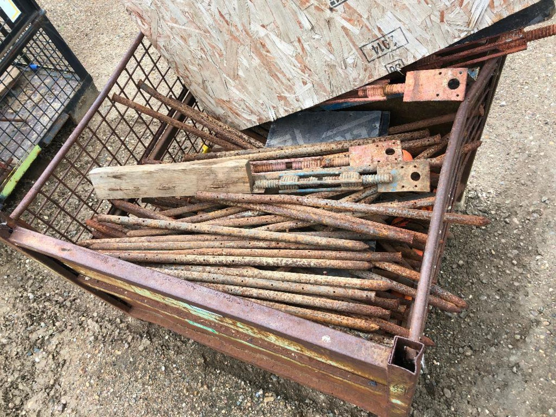 Lot of Metal Crate w/ Asst. Stakes, Pegs,etc. - Image 3 of 3