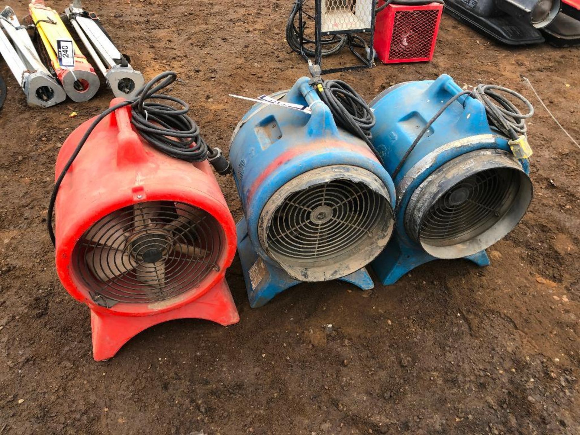 Lot of (3) Asst. Electric Construction Fans