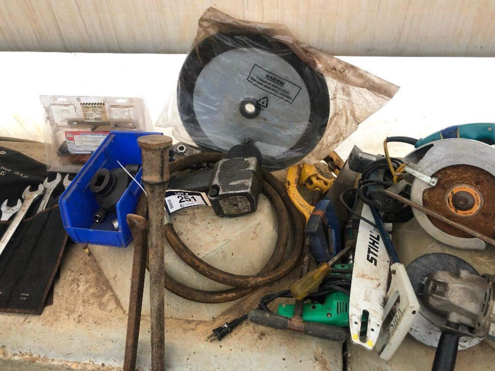 Lot of Asst. Tools including Makita Grinder, (2) Makita Circular Saws,, IR 1" Hydraulic Impact, etc. - Image 8 of 10