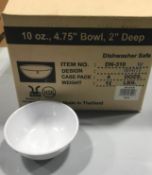 WHITE 10 OZ. SUPERMEL BOWL GET DN-310-W, LOT OF 48 (1CASE) - NEW