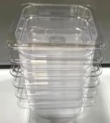1/6 SIZE 2.5" DEEP POLYCARBONATE INSERT PANS, BROWNE 38162 - LOT OF 6 - NEW