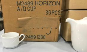 4OZ/120ML WHITE PORCELAIN CUPS, ARCOROC "HORIZON" S0626 - LOT OF 36 - NEW