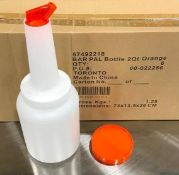 BAR PAL BOTTLE SET, 2QT/1.9L, INCLUDES: BOTTLE, COVER, AND POUR SPOUT, ORANGE - LOT OF 6