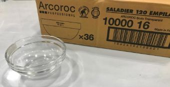 ARCOROC PROFESSIONAL BOWL 4.5" - LOT OF 36 BOWLS - SODO TRANSPARENT 10000-16 - NEW