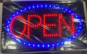 22" X 13" LARGE LED OPEN SIGN, UPDATE LED-OPEN - NEW