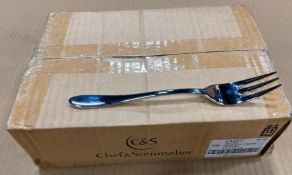 CHEF & SOMMELIER T5412 KYA 7 3/8" 18/10 STAINLESS STEEL EXTRA HEAVY WEIGHT FISH FORK - CASE OF 36 NE