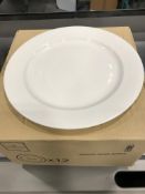 11-7/8" WHITE PORCELAIN PLATES, ARCOROC "INFINITY" R1001 - LOT OF 12 - NEW