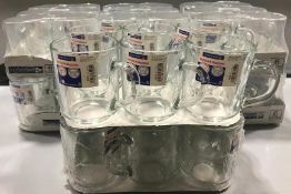 8.5OZ/250ML CLEAR GLASS MUGS - LOT OF 48 (1 CASE), LUMINARC 39739 - NEW