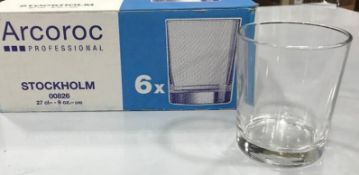 9.5OZ/270ML STOCKHOLM OLD FASHIONED GLASSES - BOX OF 6, ARCOROC 00826 - NEW