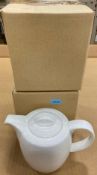 20OZ/600ML WHITE PORCELAIN COFFEE POTS, ARCOROC "INFINITY" R1022 - LOT OF 2 - NEW