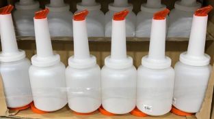 BAR PAL BOTTLE SET, 2QT/1.9L, INCLUDES: BOTTLE, COVER, AND POUR SPOUT, ORANGE - LOT OF 6