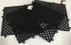 12" SQUARE INTERLOCKING BAR MATS, LOT OF 4, UPDATE BMI-12BK - NEW