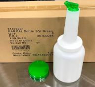 BAR PAL BOTTLE SET, 2QT/1.9L, INCLUDES: BOTTLE, COVER, AND POUR SPOUT, GREEN - LOT OF 6