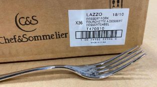 CHEF & SOMMELIER T5412 KYA 7 3/8" 18/10 STAINLESS STEEL EXTRA HEAVY WEIGHT FISH FORK - CASE OF 36 NE