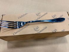 10-1/8" SERVING FORKS, 18/10 EXTRA HEAVY WEIGHT CHEF & SOMMELIER "LAZZO" T0416 - CASE OF 12