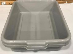 22" X 15.75" X 5.25" HEAVY DUTY GREY POLY TOTES, JR 36500 - LOT OF 2 - NEW