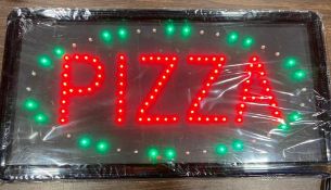 19" X 10" LED PIZZA SIGN - NEW - JOHNSON ROSE