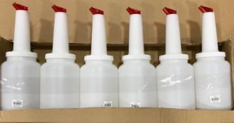 BAR PAL BOTTLE SET, 2QT/1.9L, INCLUDES: BOTTLE, COVER, AND POUR SPOUT, RED - LOT OF 6