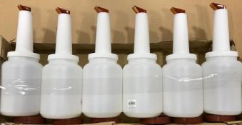 BAR PAL BOTTLE SET, 2QT/1.9L, INCLUDES: BOTTLE, COVER, AND POUR SPOUT, BROWN - LOT OF 6