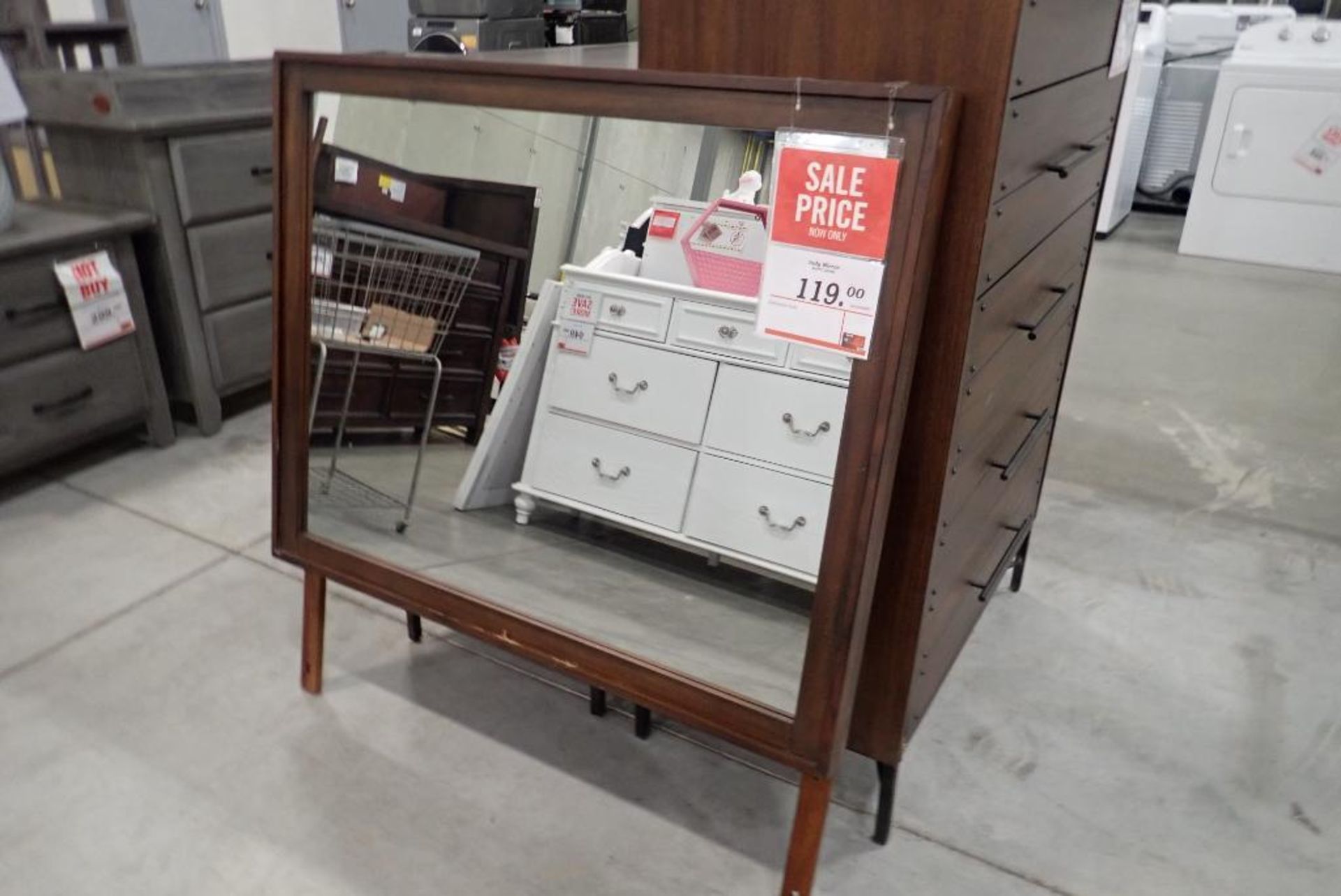 Lot of 8-Drawer 52" Dresser, 26" Shoe Tower Cabinet, 5-Drawer 34" Chest and Mirror. - Image 4 of 10