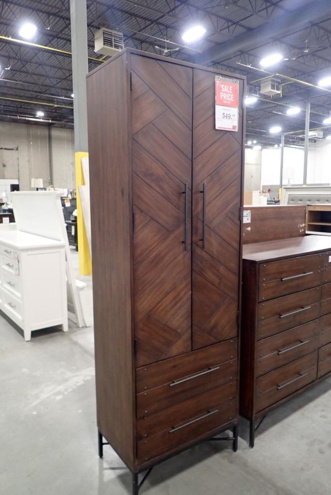 Lot of 8-Drawer 52" Dresser, 26" Shoe Tower Cabinet, 5-Drawer 34" Chest and Mirror. - Image 8 of 10