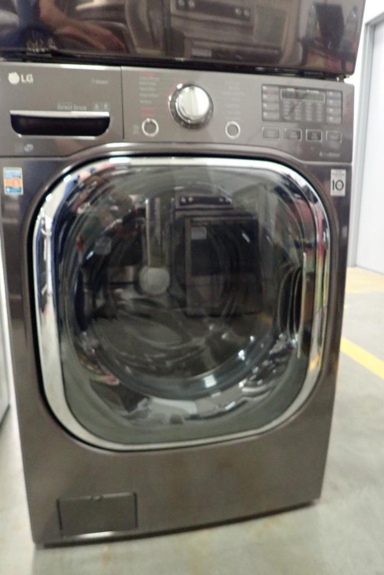 LG Stackable Front Load DLEX4370K Washer and WM4370HKA Electric Dryer- Minor Dents. - Image 2 of 6