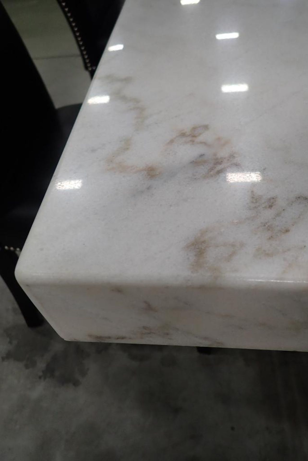 Marble Top 70"x42" Dining Table w/ 6 Dining Chairs. - Image 2 of 4