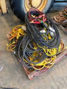 Pallet of Asst. Extension Cords, Booster Cable, Trouble Light, etc.