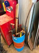 Lot of Asst. Pry Bars, Dead Blow Hammers, Sledge Hammers, etc.