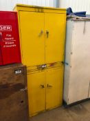 Lot of (2) Cabinets w/ Asst Contents including Asst. Paint Cans and Spray Paint, etc.