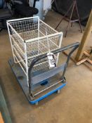 Shop Push Cart w/ 3-Tier Basket Storage