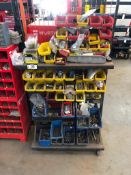 Rolling Parts Bin Shelf w/ Asst. Contents including Nails, Screws, Nuts, Bolts, Washers, etc.