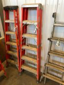 6' Featherlite Fiberglass Double Sided Step Ladder