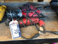 Lot of (1) Milwaukee Electric Shear, (1) Milwaukee Electric Angle Grinder, and (1) Milwaukee Electr