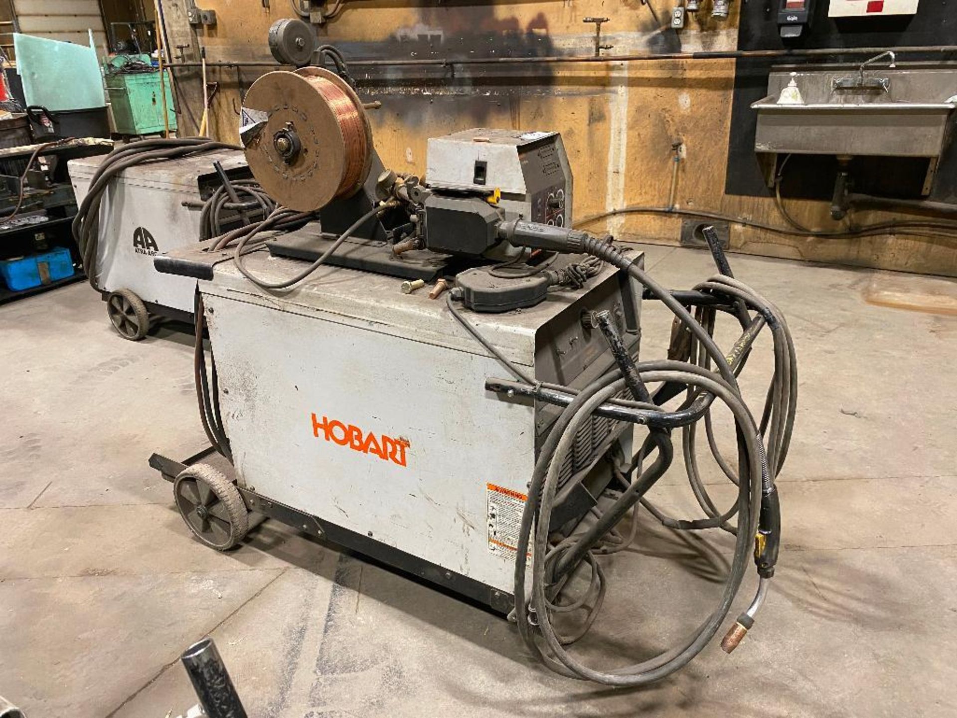 Hobart Cyberweld w/ Hobart Olympic 60 Series 24V Wire Feeder, Miller Spoolmatic 30A Gun, Cart, etc. - Image 2 of 8