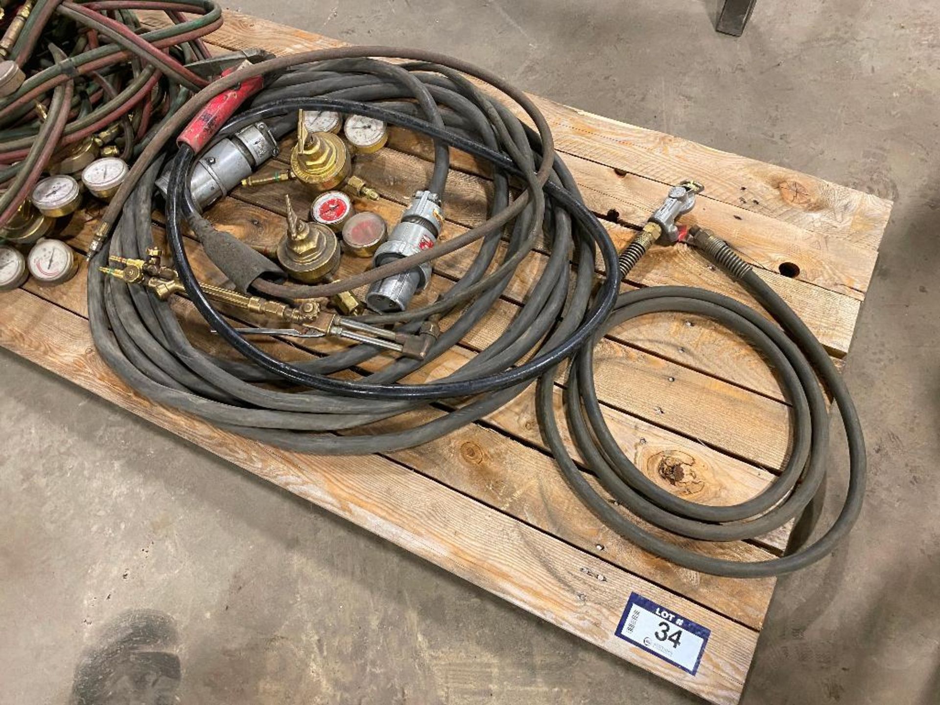 Lot of Asst. Oxy/Acetylene Hoses, Gauges, Torches, Air Line, etc. - Image 2 of 3
