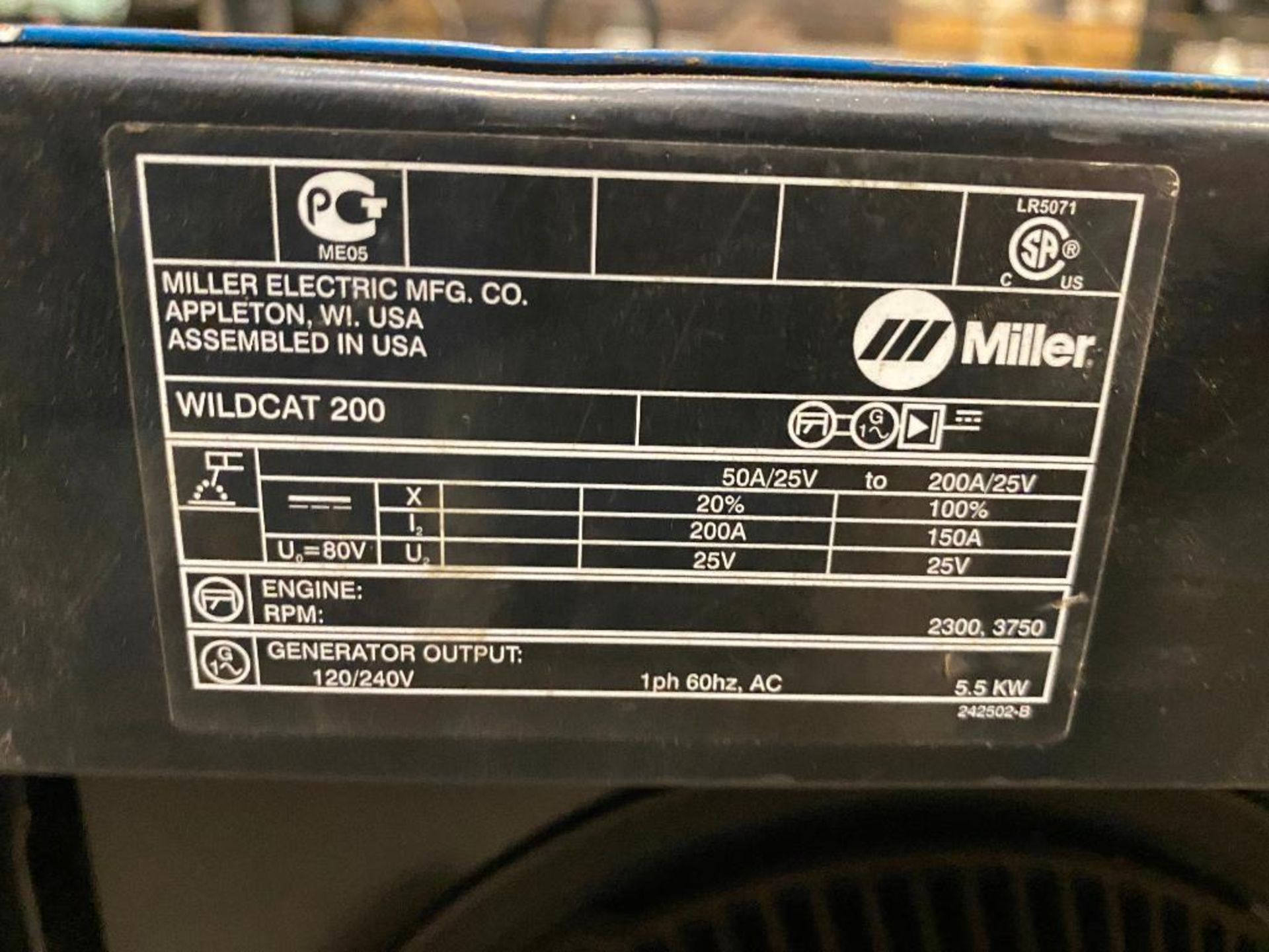 Miller Wildcat 200 6,500W Gas Welder/Generator - Image 5 of 5