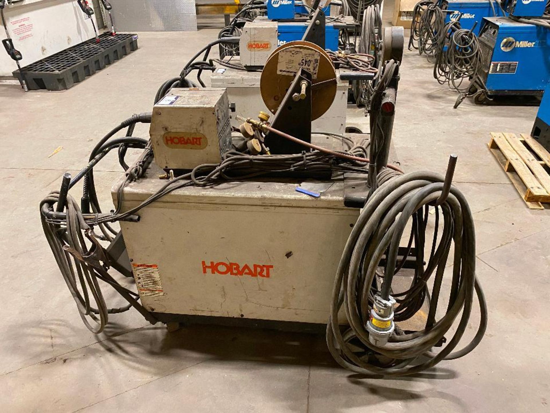 Hobart Cyberweld w/ Hobart Olympic 60 Series 24V Wire Feeder, Miller Spoolmatic 30A Gun, Cart, etc. - Image 4 of 8