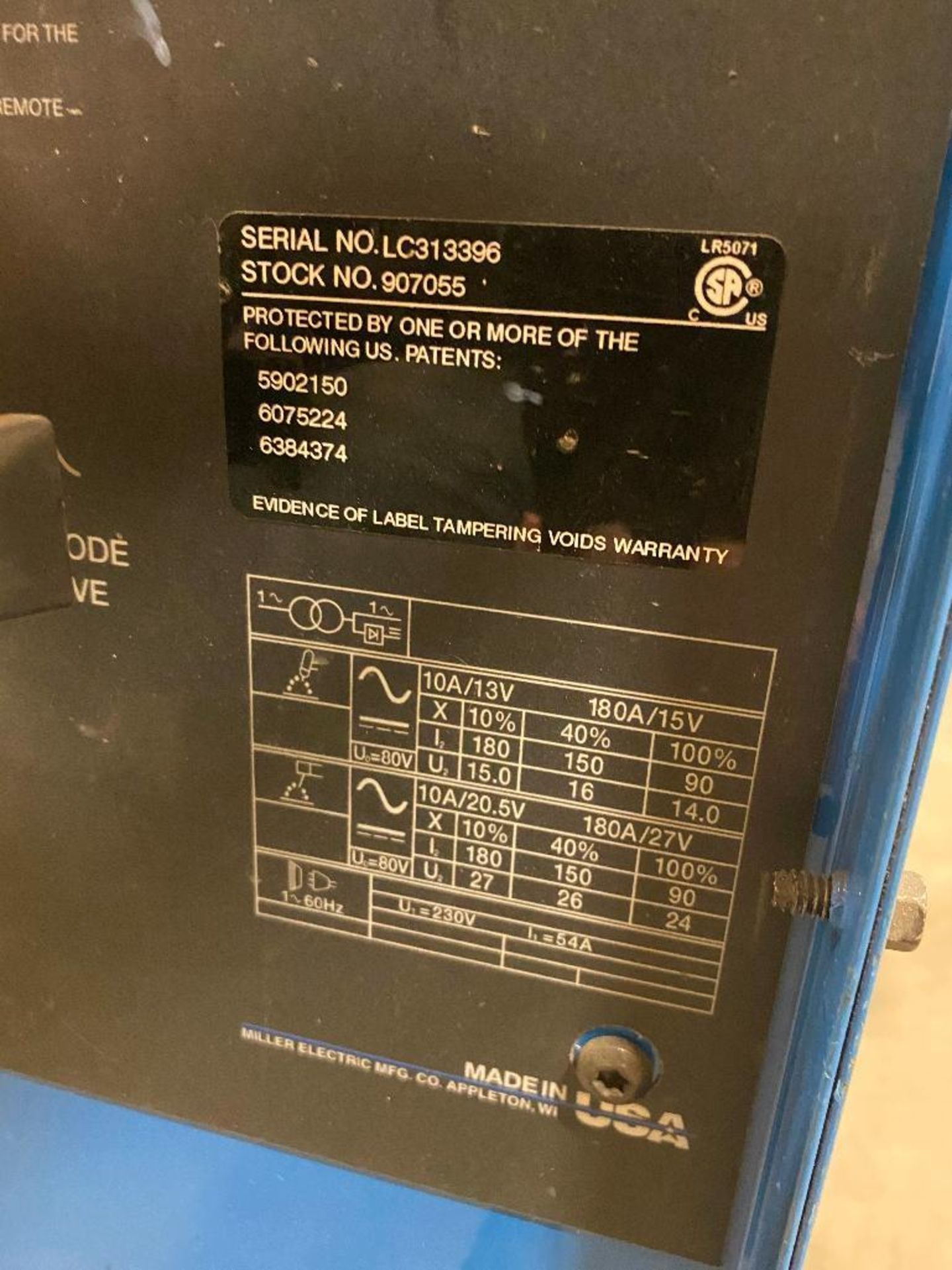 Miller Syncrowave 180 SD Welder w/ Miller RFCS-14 - Image 6 of 6