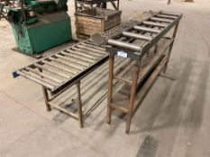 Lot of (1) 120in X 22in Roller Table and (1) 13in X72in Roller Table