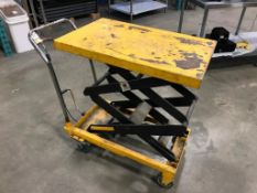 YELLOW HYDRAULIC LIFE MOBILE DOLLY HAND TRUCK WITH FOOT PUMP