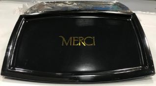 CHEQUE TRAY, BLACK, "MERCI" - LOT OF 12 - NEW