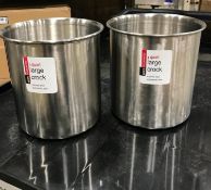 AMCO 4QT LARGE STAINLESS STEEL CROCK - LOT OF 2 - NEW