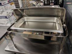 NEW 9L STAINLESS ROLL TOP CHAFING DISH WITH FIXED LEGS