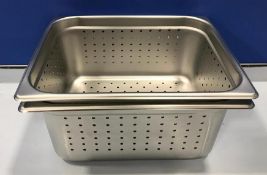 1/2 SIZE 6" DEEP STAINLESS STEEL PERFORATED INSERT, JOHNSON ROSE 58207 - LOT OF 2 - NEW